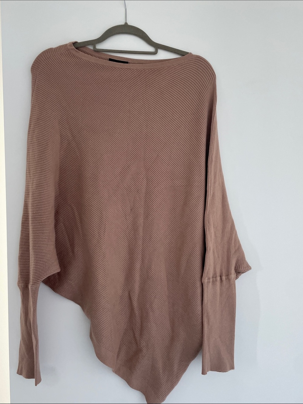 Vici Dusty Rose Ribbed Poncho Sweater